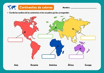Continentes de colores